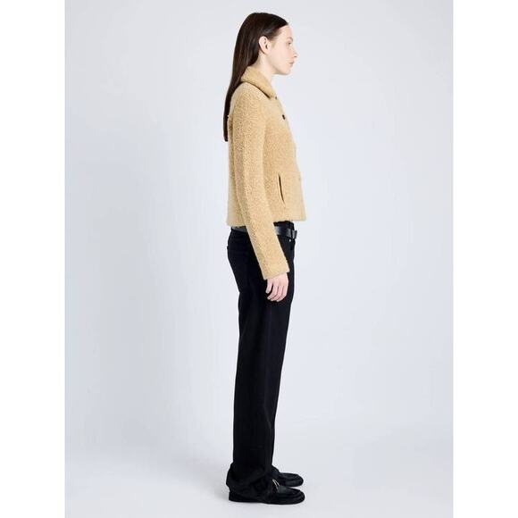 Proenza Schouler Sylvie Loop Boucle Knit Jacket in Light Camel L - Picture 2 of 5